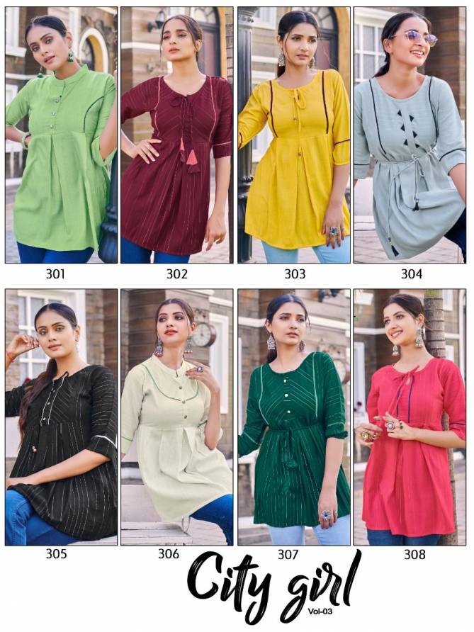 City Girl 3 Fancy Ethnic Wear Rayon Fancy Ladies Top Collection